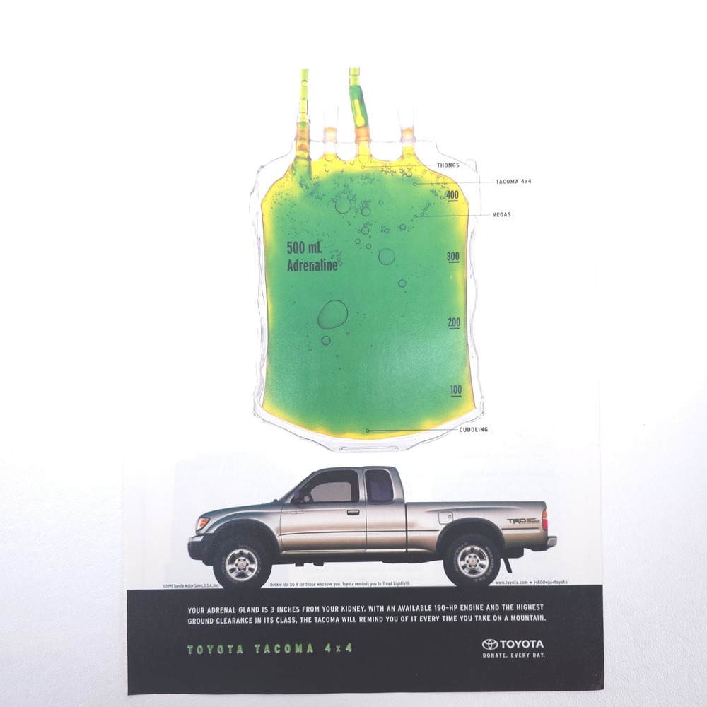 Toyota Tacoma 4x4 Truck Print Ad Vintage Y2K Automotive Off Road Advertising